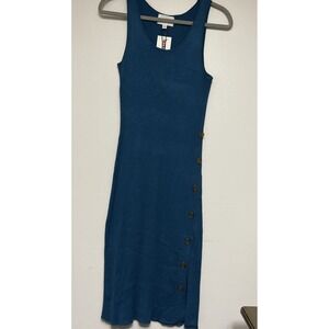 NWT Ladies Teal Knit Sleeveless Dress Sz L